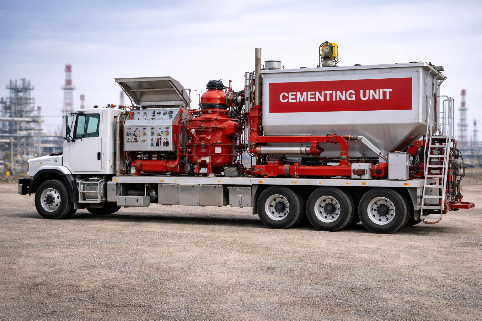 Cementing unit at the oilfield